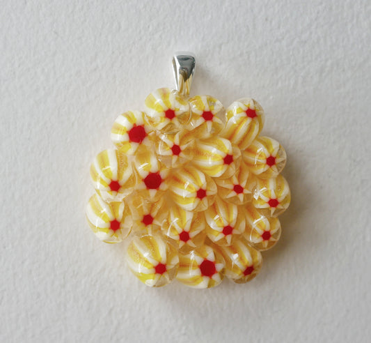Yellow and Red Cluster Pendant (Sterling Silver) (PENDANT ONLY)