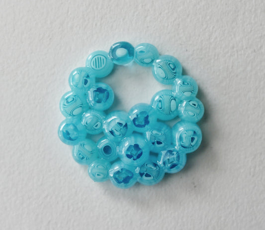 Aqua Blue Murrine Cluster Pendant With Hole #2 (PENDANT ONLY)