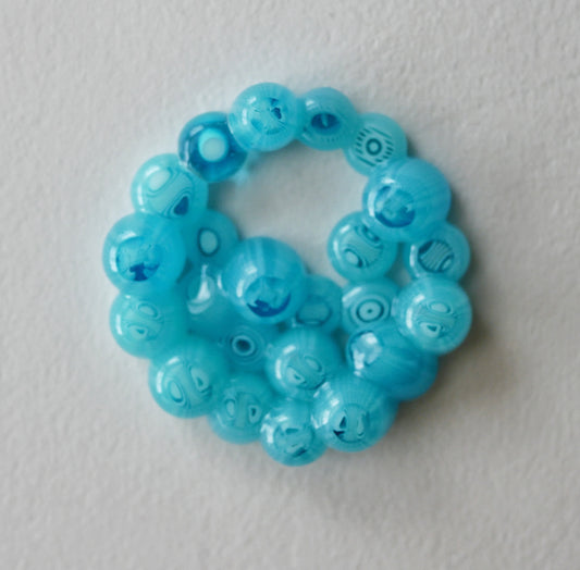 Aqua Blue Murrine Cluster Pendant With Hole (PENDANT ONLY)