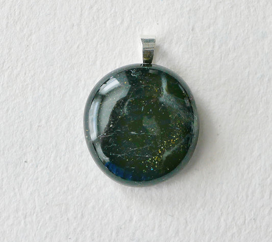 Golden Black Aventurine Dragonskin Pendant #4 (Sterling Silver) (PENDANT ONLY)