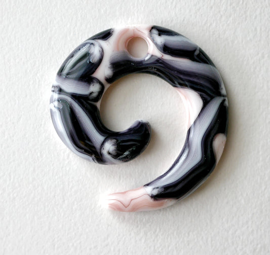 Spiral Pendant: Pink and Purple Spectral Squiggle (PENDANT ONLY)