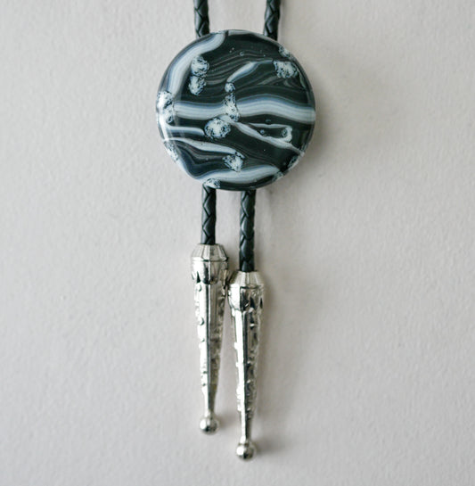 Black and White Brushstrokes Bolo Tie #1