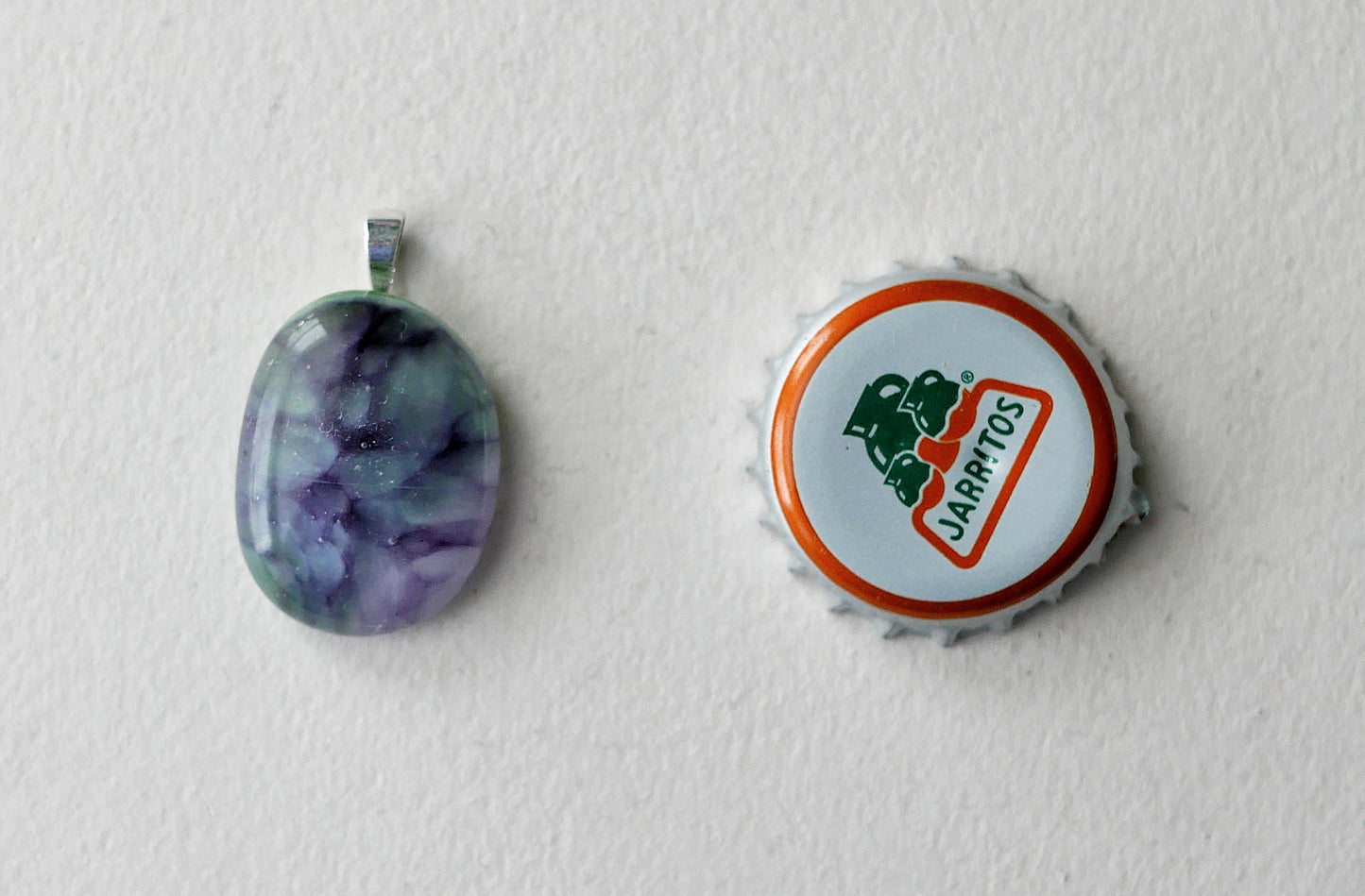 Purple and Green Pendant #3 (Sterling Silver) (PENDANT ONLY)