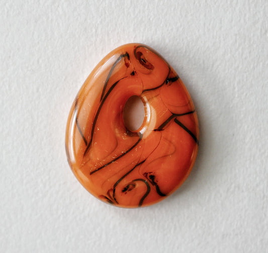 Teardrop Pendant: Orange Swirl (PENDANT ONLY)