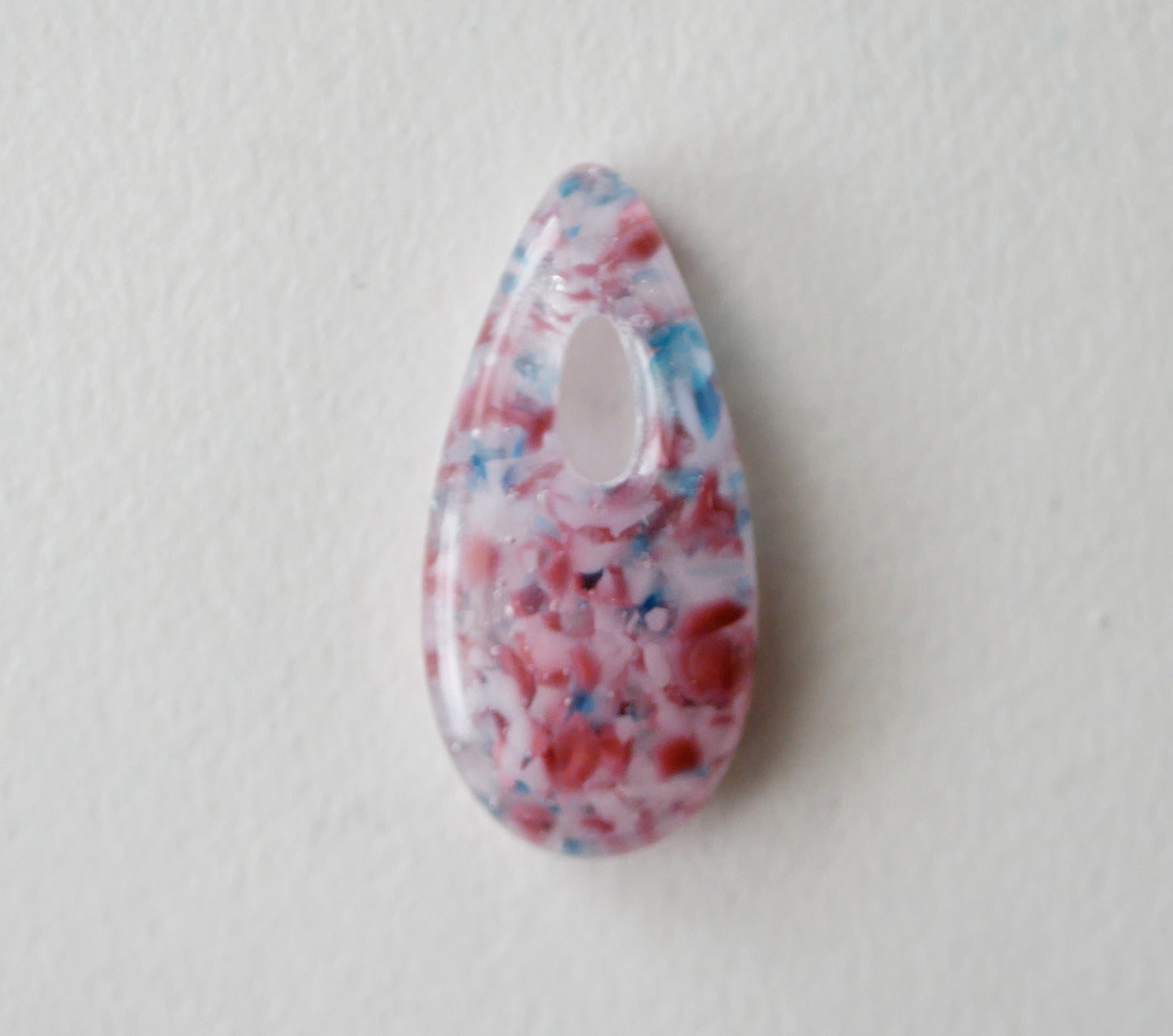 Thin Teardrop Pendant: Pink and Blue Confetti (PENDANT ONLY)