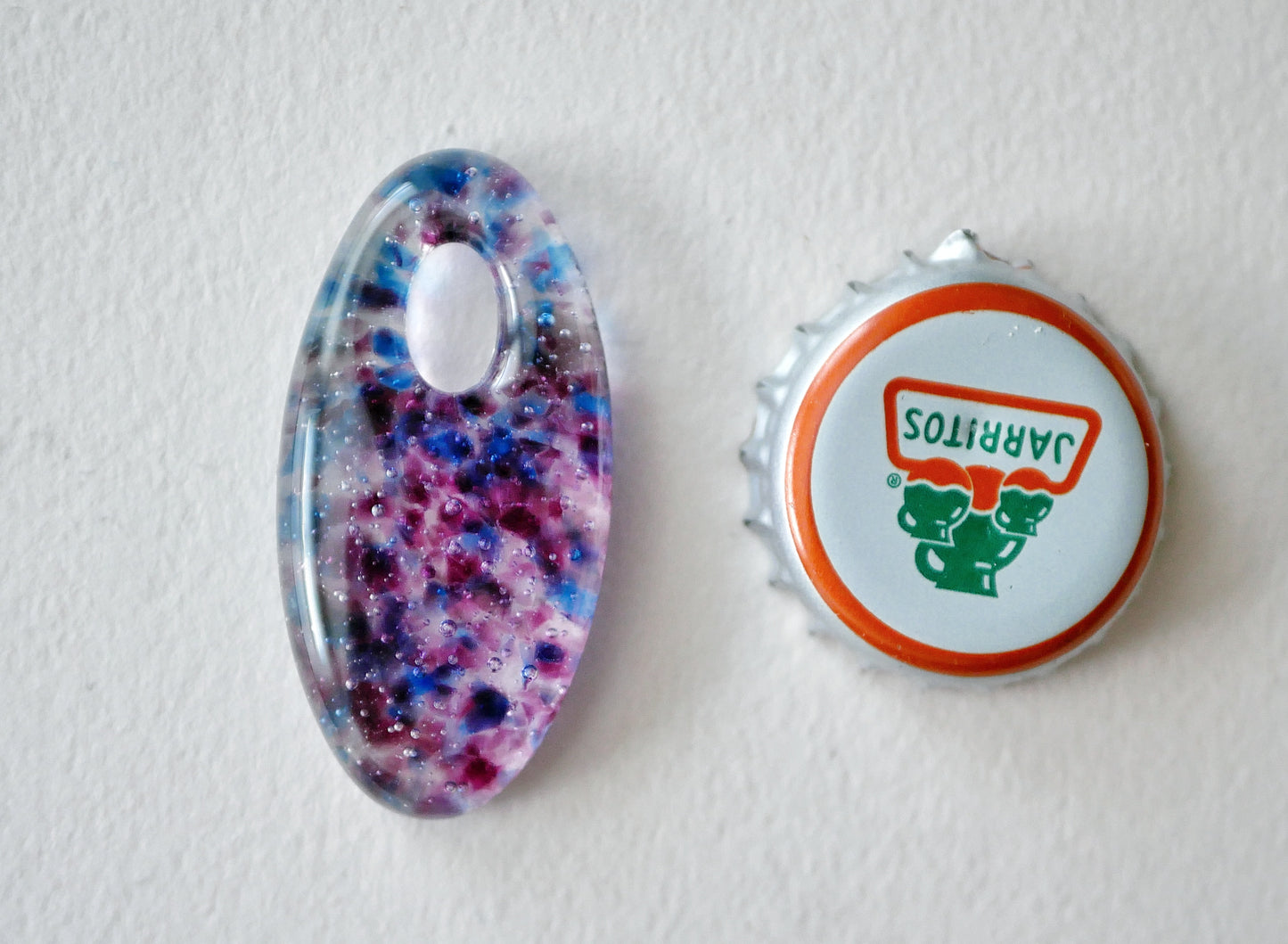 Oval Pendant: Bi Pride Confetti (PENDANT ONLY)