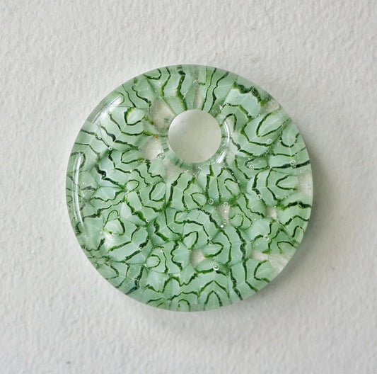 Round Pendant: Light Green Leaves (PENDANT ONLY)