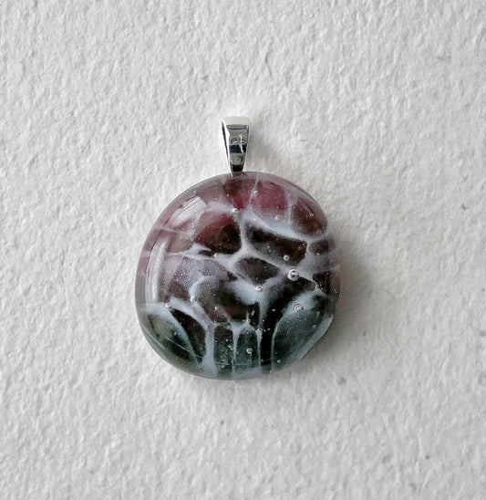Dark Pink and Green Dragonskin Pendant #2 (Sterling Silver) (PENDANT ONLY)