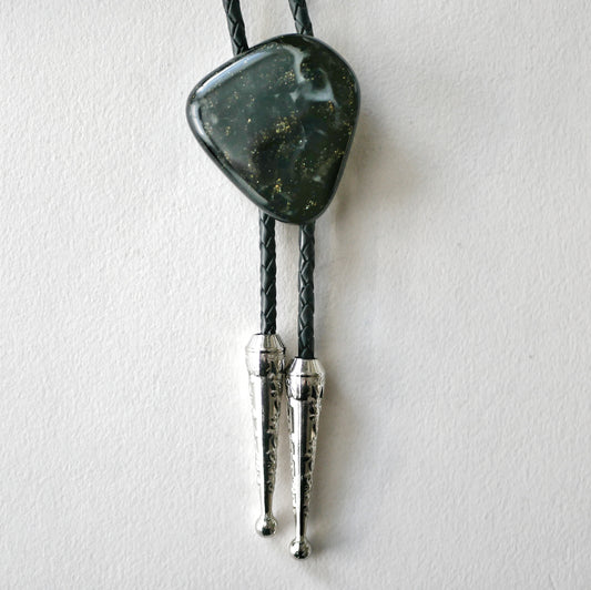 Golden Black Aventurine Dragonskin Bolo Tie #3