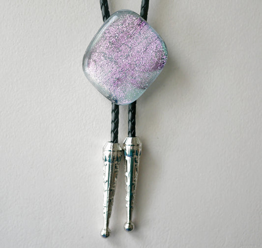 Dichroic Pink Bolo Tie #1