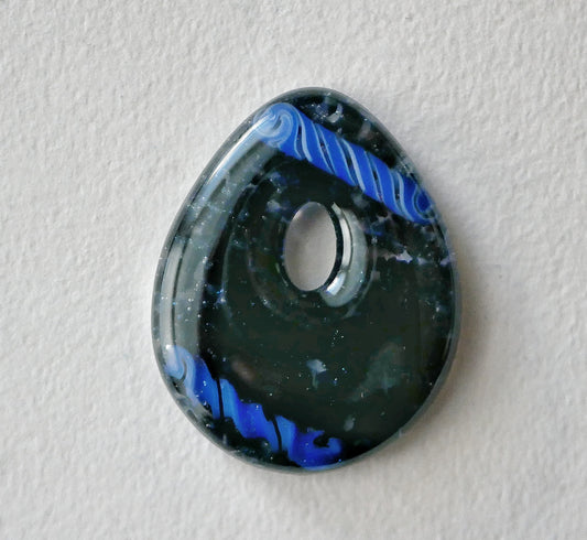 Teardrop Pendant: Blue Line on Aventurine #2 (PENDANT ONLY)