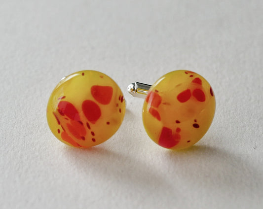 Firey Yellow, Orange and Red Sterling Silver Cufflinks