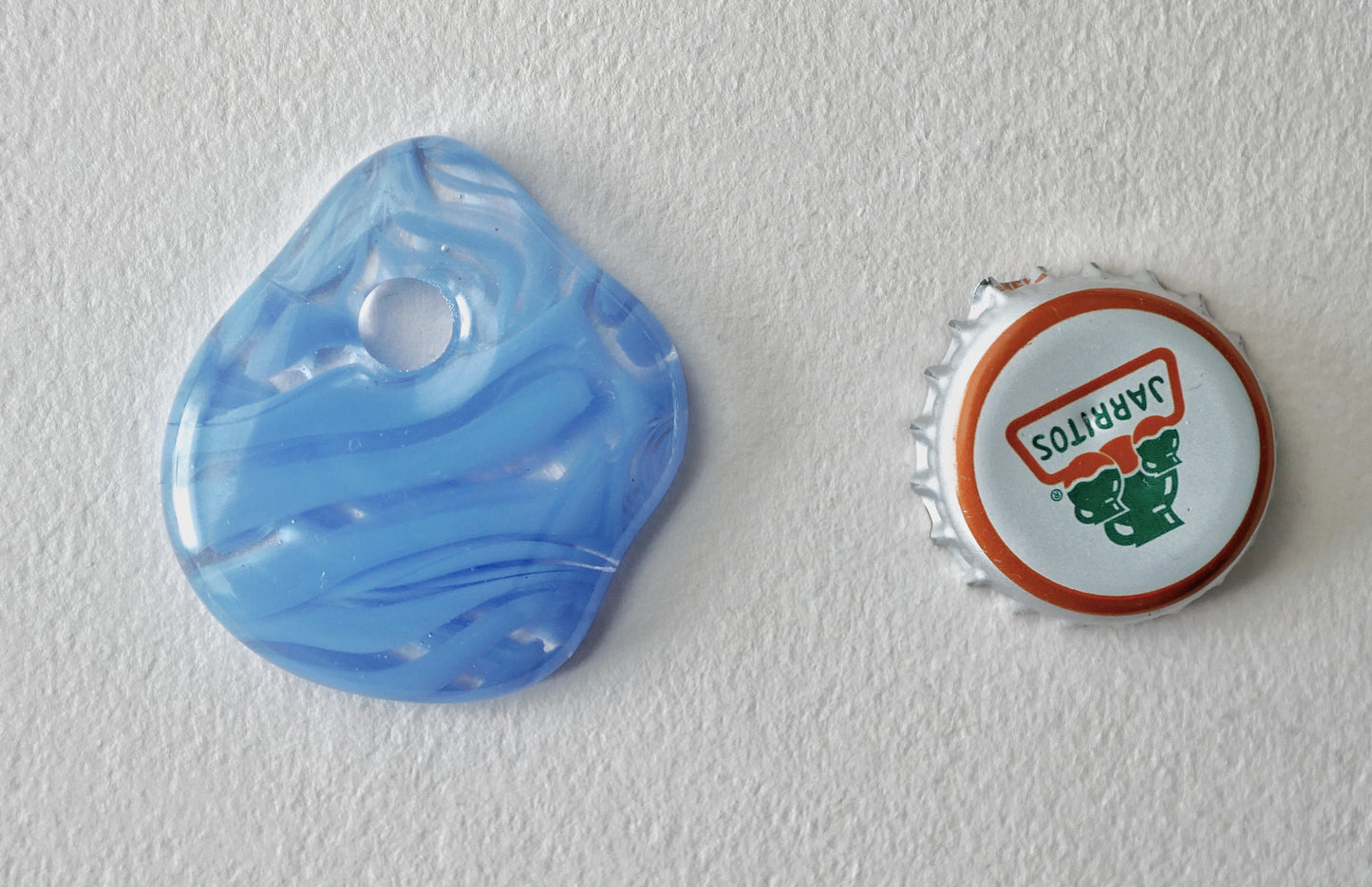 Swirling Blue Blob Pendant with Hole #1 (PENDANT ONLY)