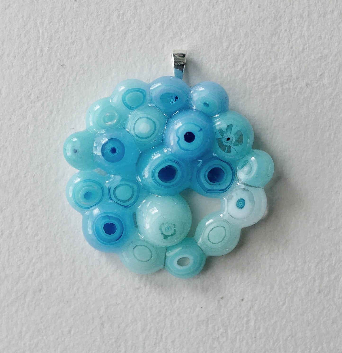 Aqua Blue Cluster Pendant (Sterling Silver) (PENDANT ONLY)