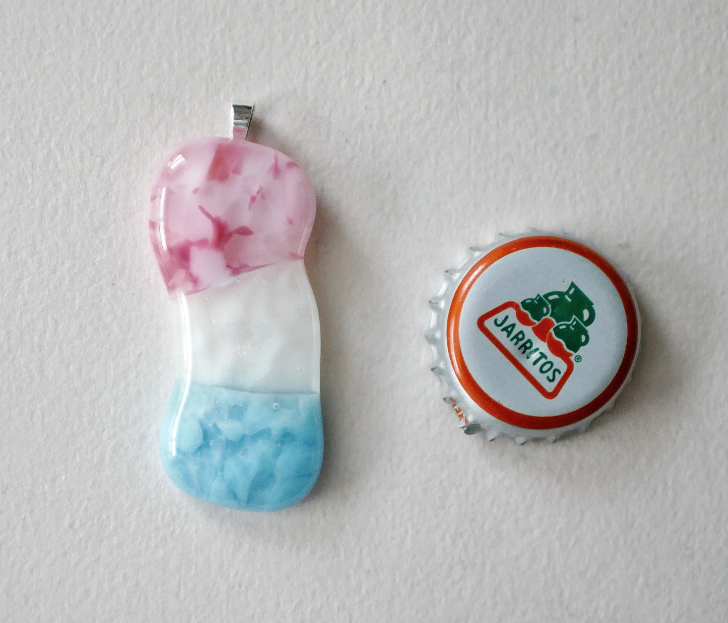 Long Trans Pride Blob Pendant #2 (PENDANT ONLY)