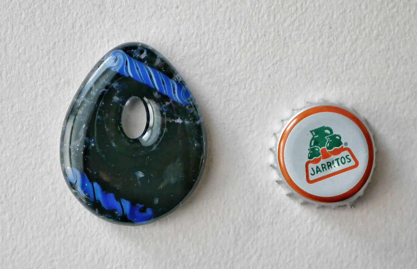 Teardrop Pendant: Blue Line on Aventurine #2 (PENDANT ONLY)