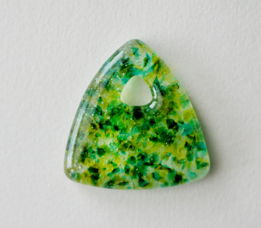 Triangle Pendant: Green and Yellow (PENDANT ONLY)