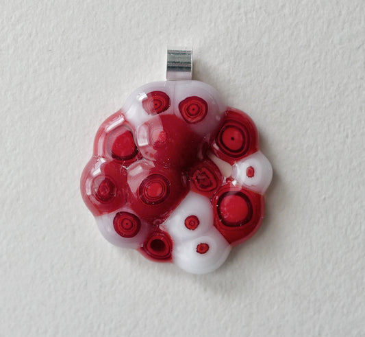 Red and White Cluster Pendant (Sterling Silver) (PENDANT ONLY)