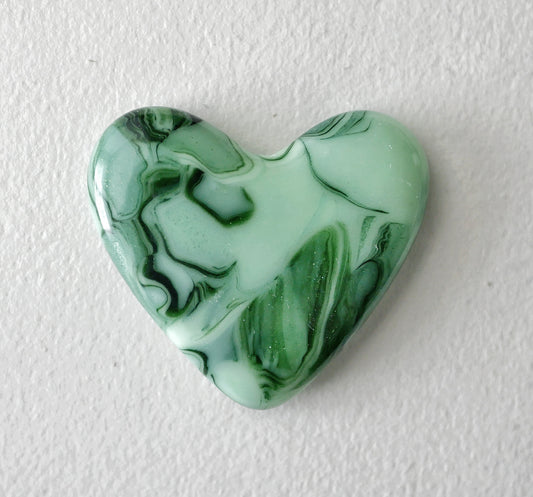 Green Opaque Pocket Heart