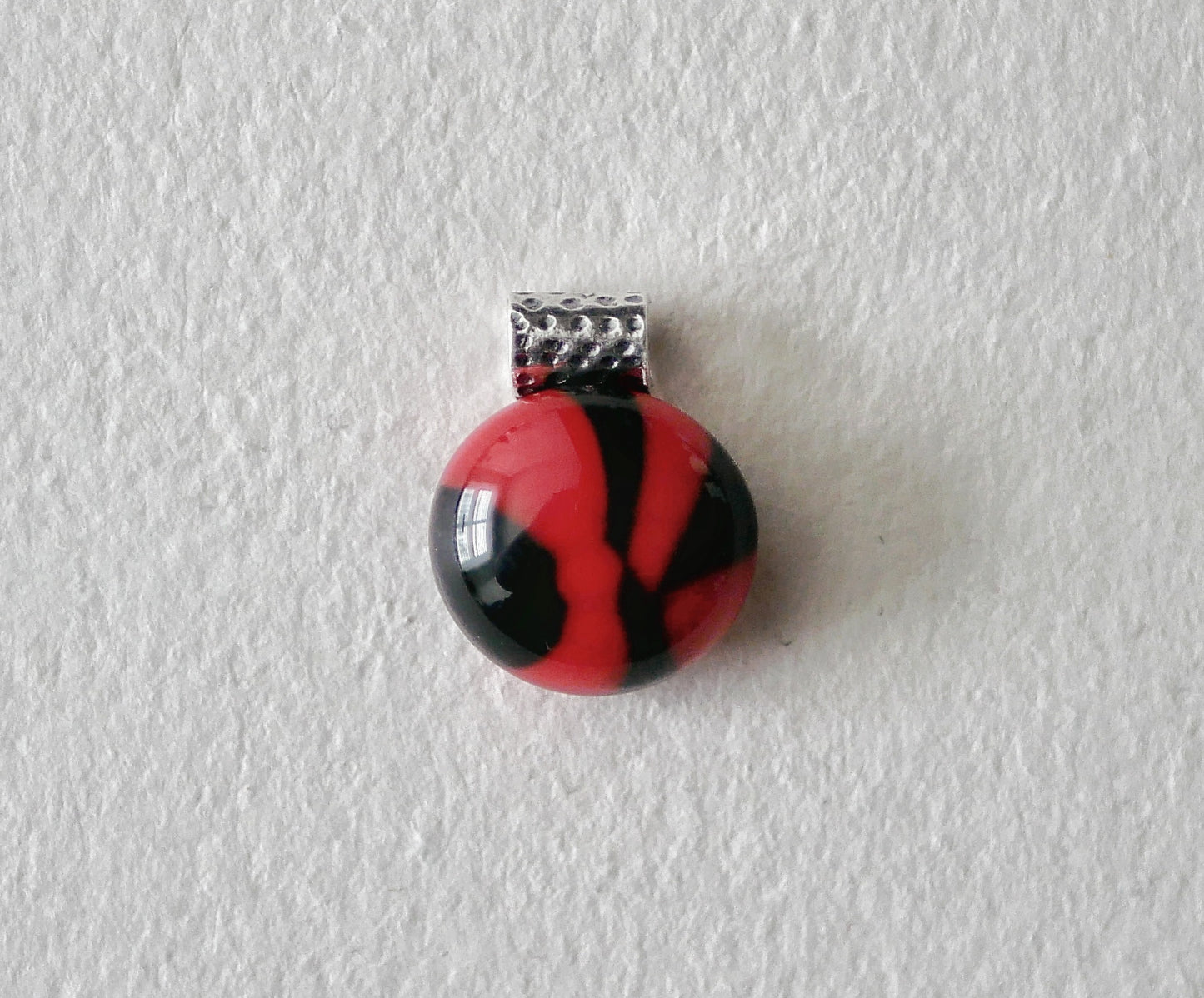 Black and Red Pendant #1 (Sterling Silver) (PENDANT ONLY)