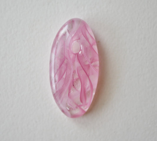 Oval Pendant: Swirling Pink in Clear (PENDANT ONLY)