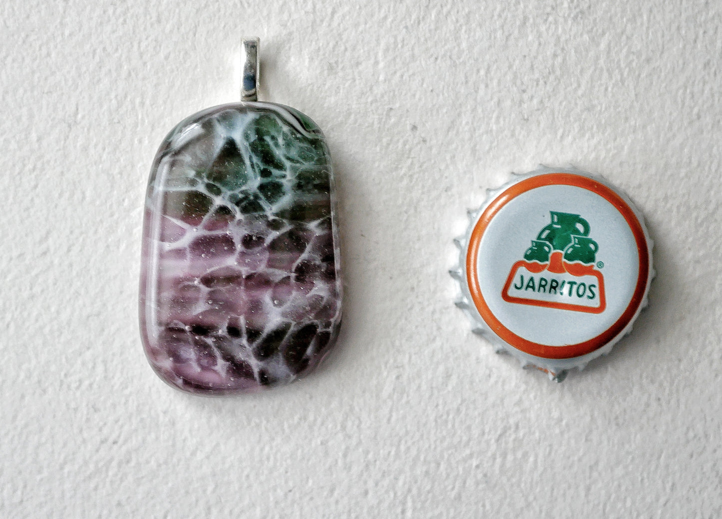 Dark Pink and Green Dragonskin Pendant #3 (Base Metal) (PENDANT ONLY)