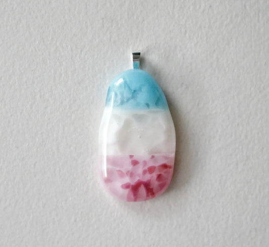 Long Trans Pride Blob Pendant #4 (PENDANT ONLY)