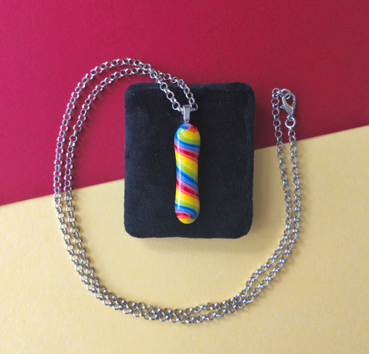 Rainbow Candy Stripe Pendant