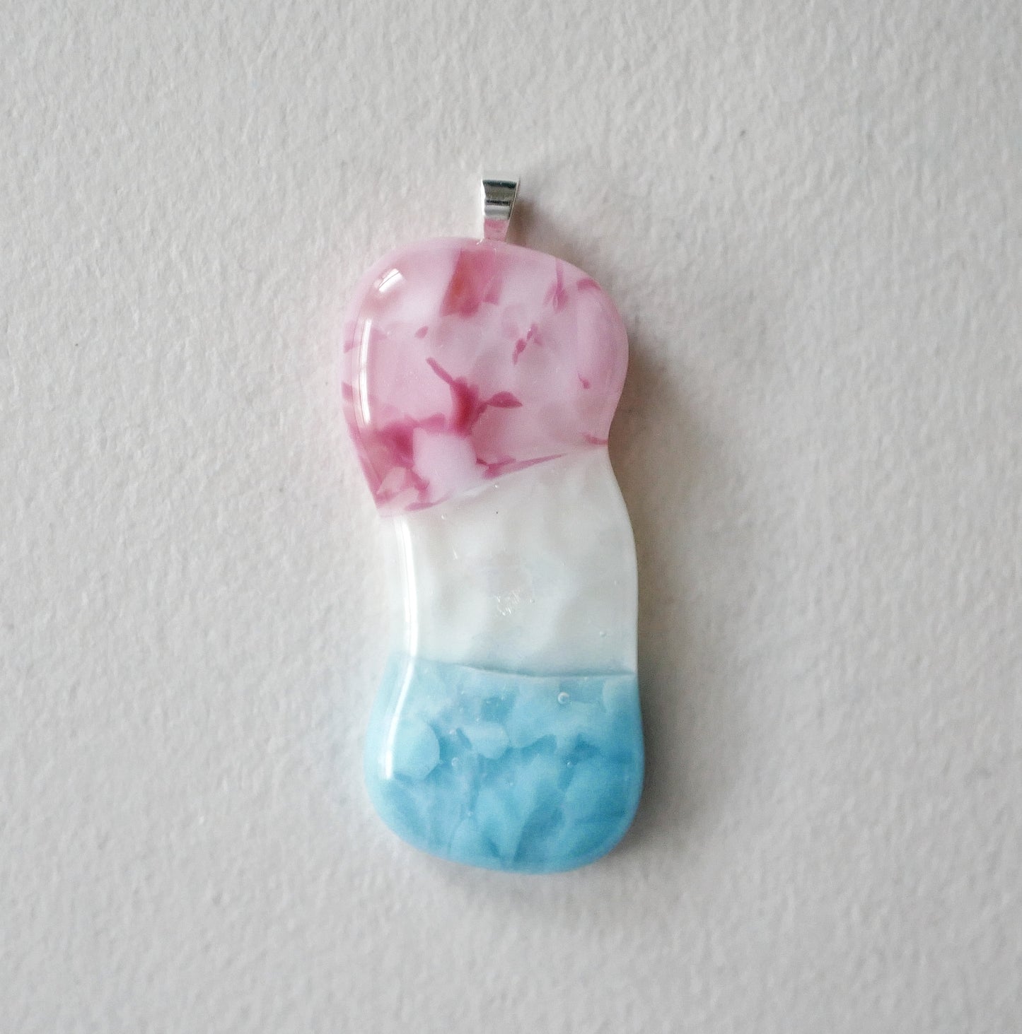 Long Trans Pride Blob Pendant #2 (PENDANT ONLY)