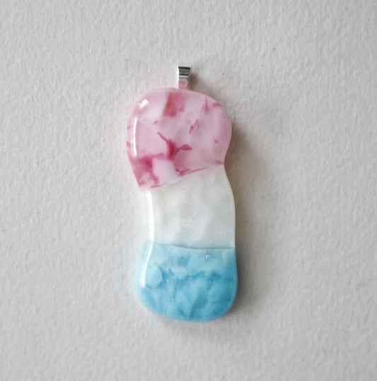 Long Trans Pride Blob Pendant #2 (PENDANT ONLY)