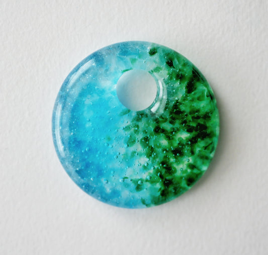 Round Pendant: Green and Blue (PENDANT ONLY)