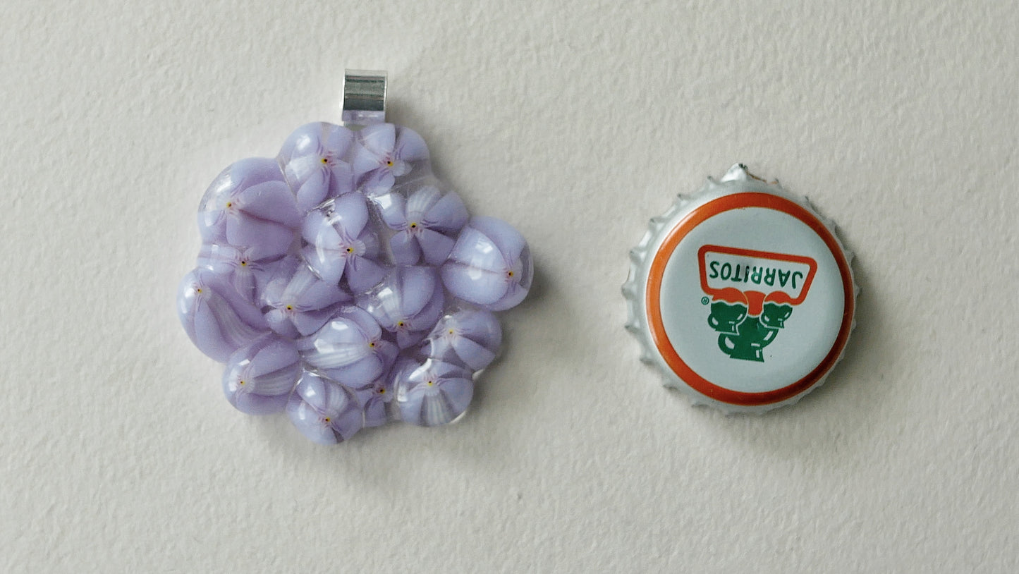 Purple Floral Cluster Pendant (Sterling Silver) (PENDANT ONLY)