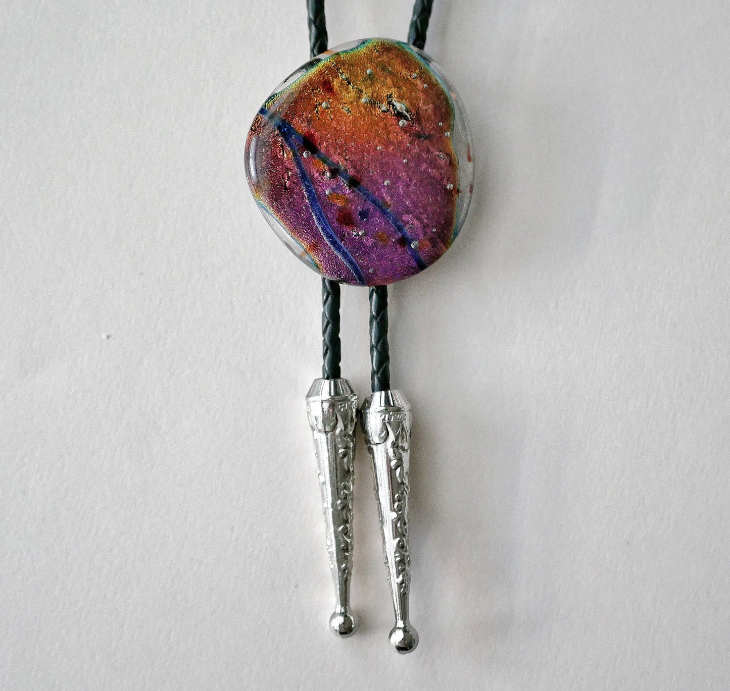 Dichroic Magenta and Amber Bolo Tie #4
