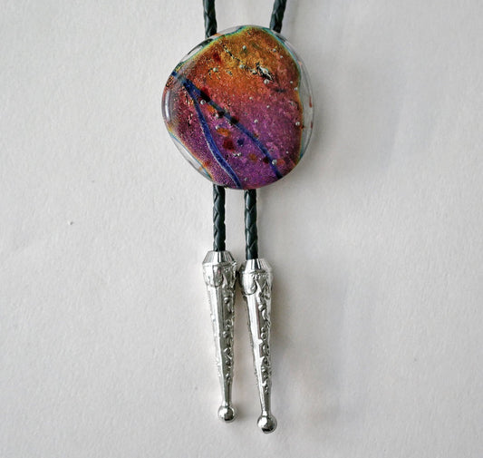 Dichroic Magenta and Amber Bolo Tie #4
