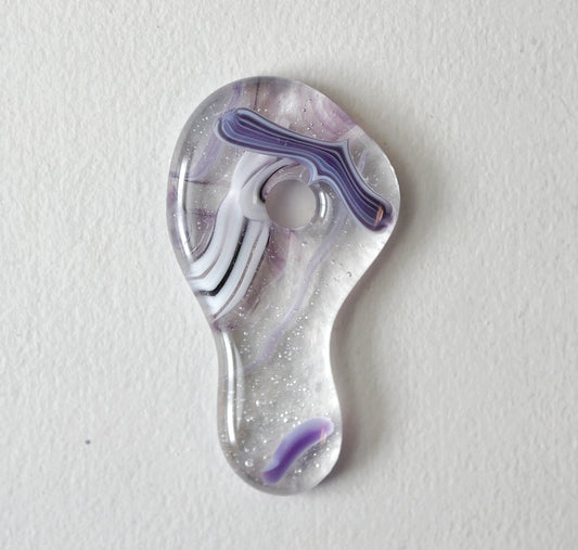 Purple and Clear Pendant with Hole #3 (PENDANT ONLY)