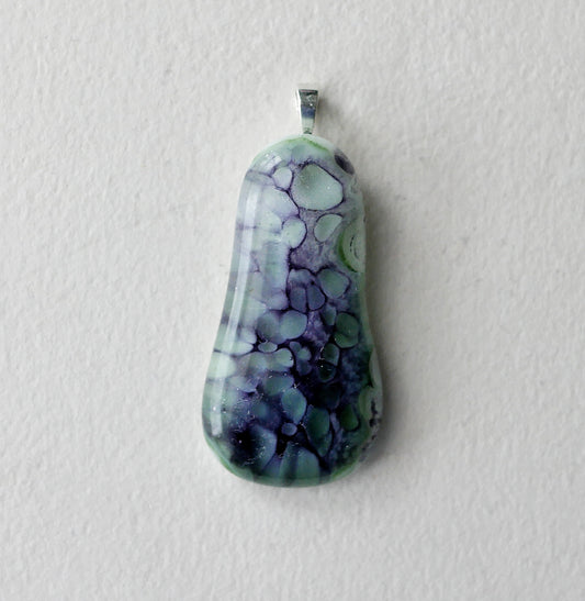 Purple and Green Pendant #1 (Sterling Silver) (PENDANT ONLY)