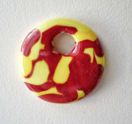 Circle Pendant: Red and Yellow (PENDANT ONLY)