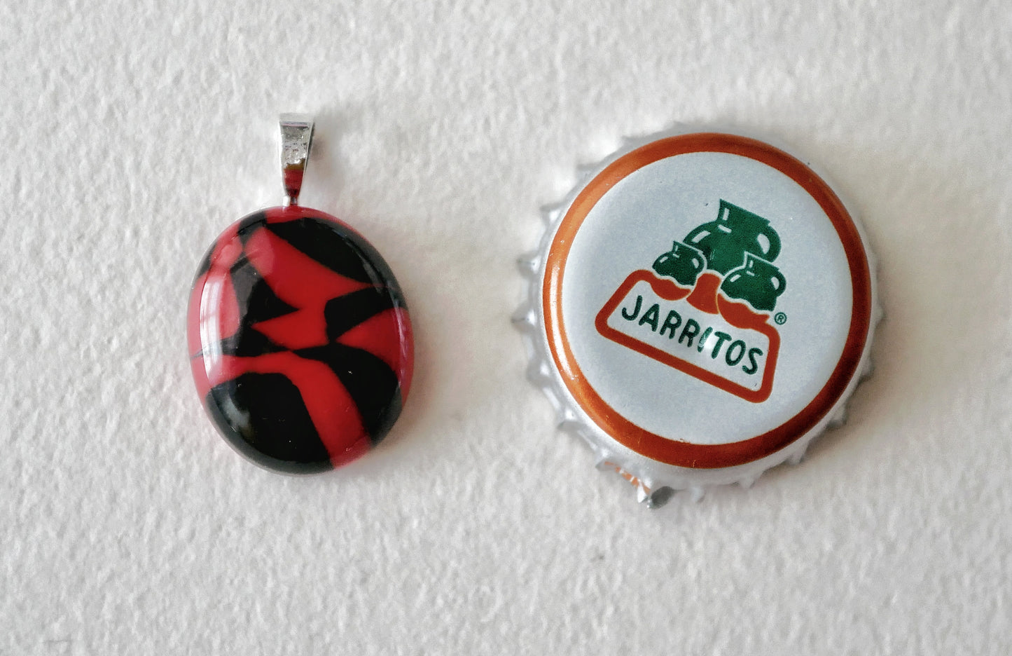 Black and Red Pendant #2 (Sterling Silver) (PENDANT ONLY)