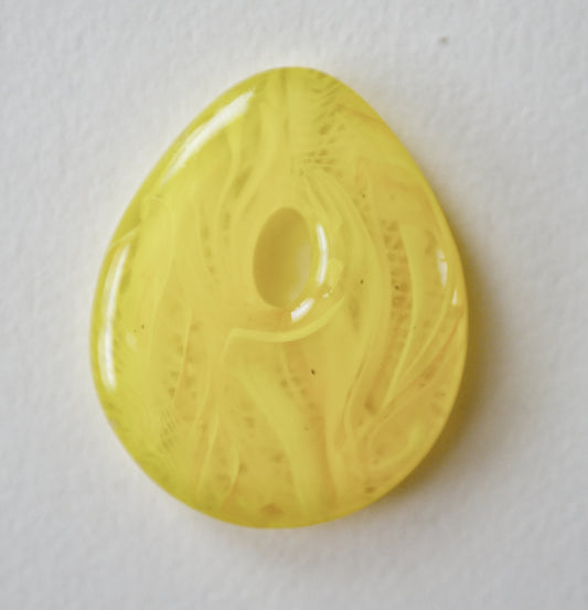 Teardrop Pendant: Swirling Yellow and Clear (PENDANT ONLY)