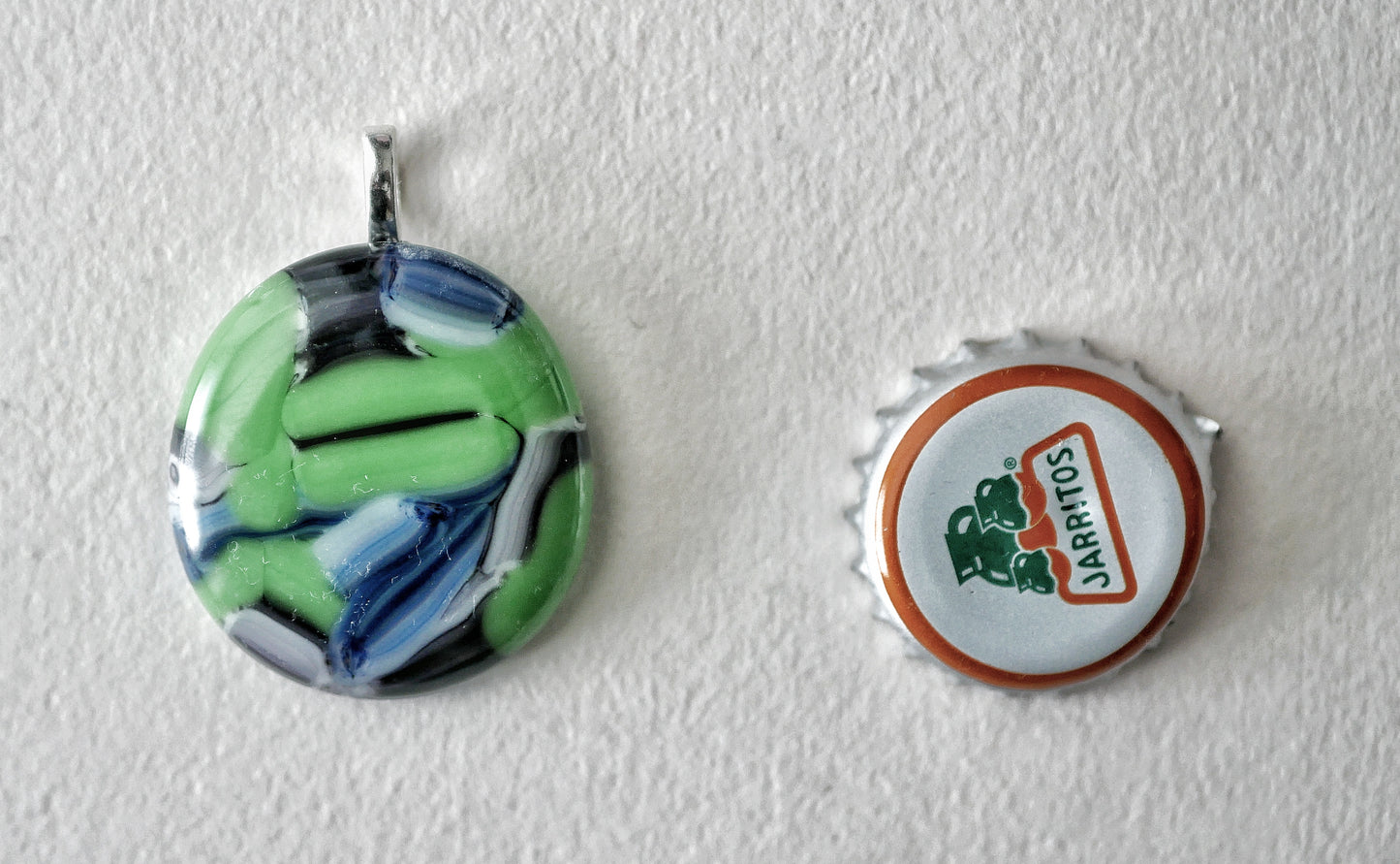 Green, Blue and Purple Brushstroke Pendant (Base Metal) (PENDANT ONLY)