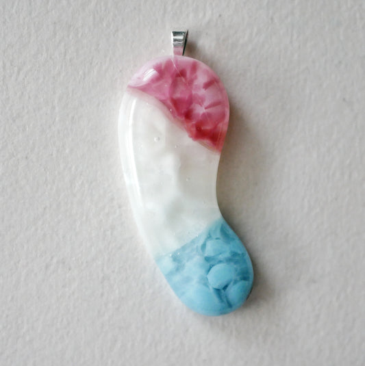 Long Trans Pride Blob Pendant #1 (PENDANT ONLY)