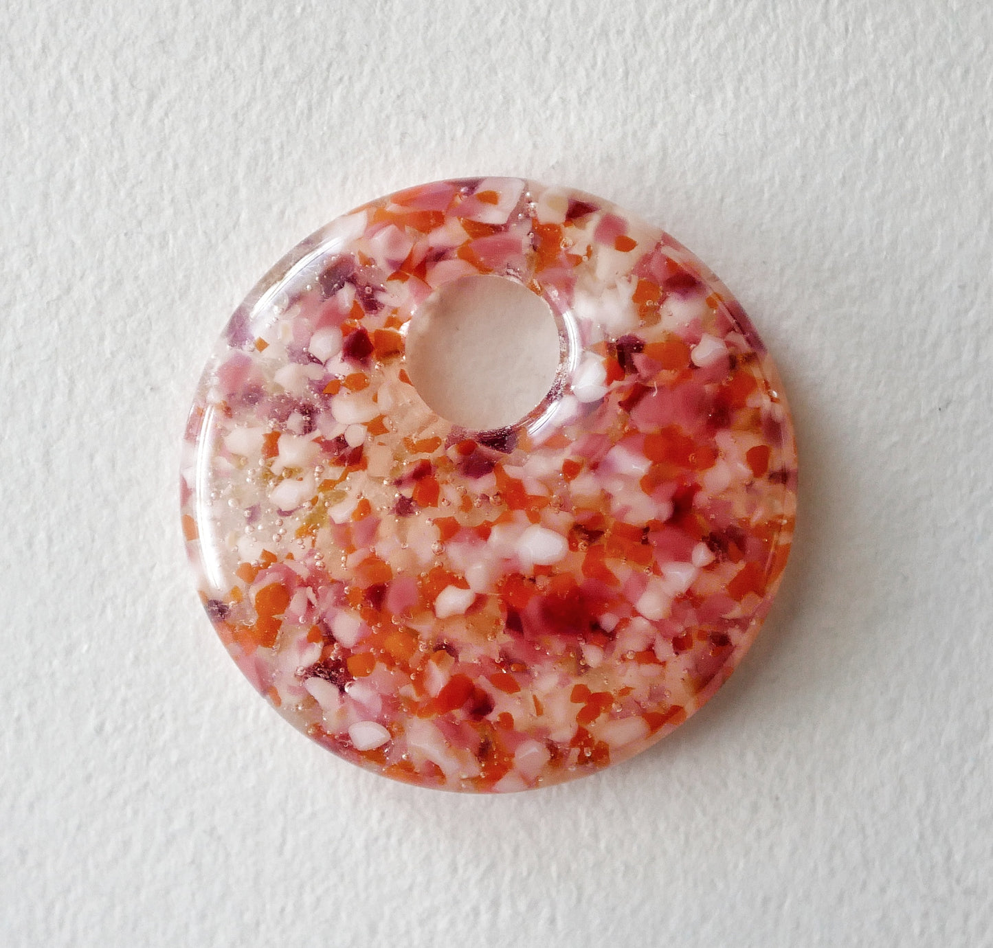 Round Pendant: Lesbian Pride Confetti (PENDANT ONLY)