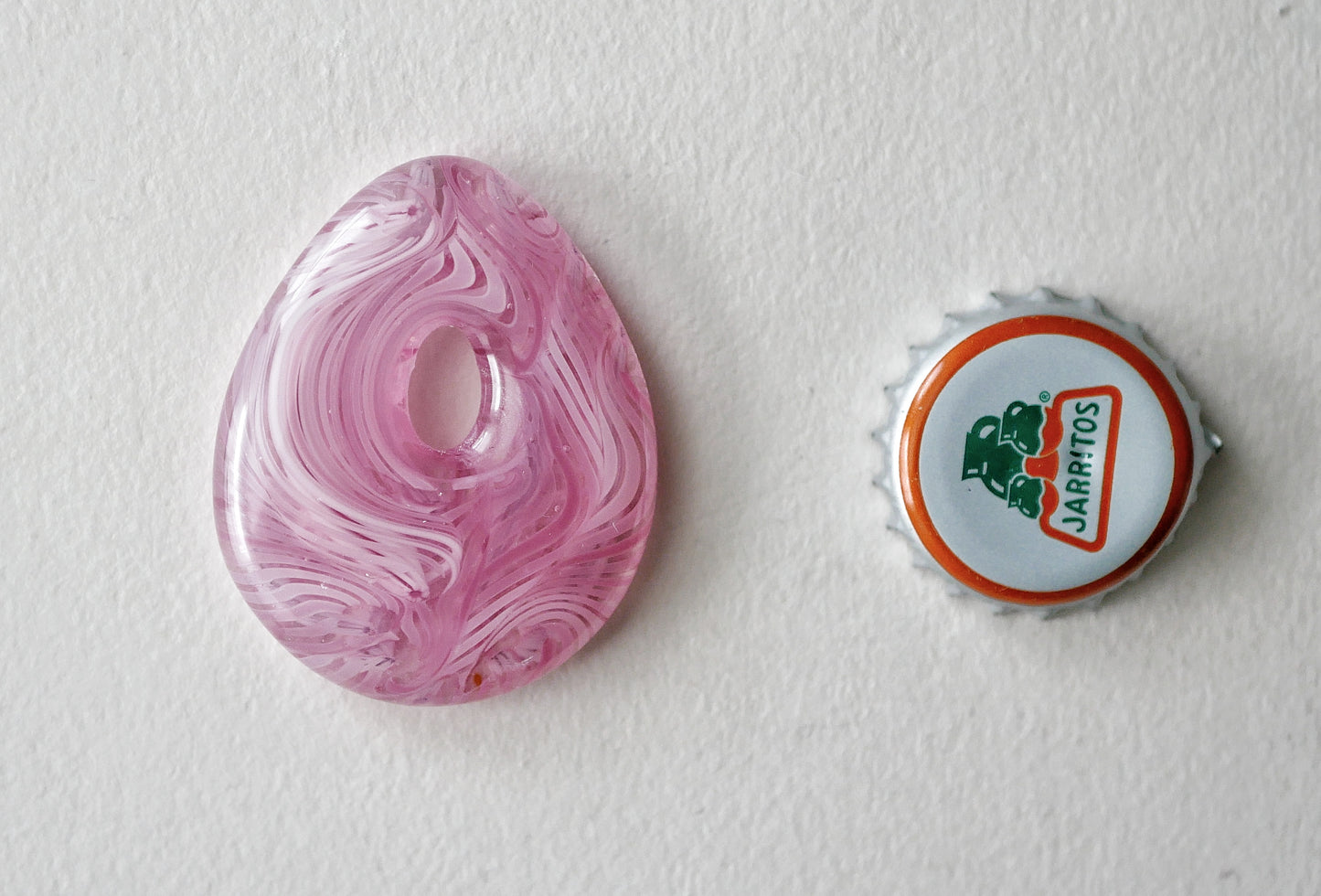 Teardrop Pendant: Pink Swirl (PENDANT ONLY)